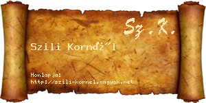 Szili Kornél névjegykártya