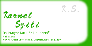kornel szili business card